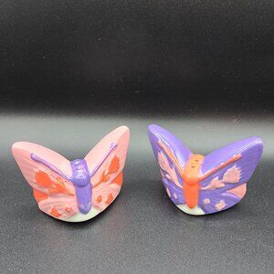 Butterfly Salt & Pepper Shakers – Ceramic Set – NIB